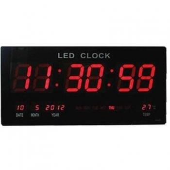 RELOJ DIGITAL DE PARED DE PARED LED 46 X 22 CM, EXTRAPLANO, CON TAPA