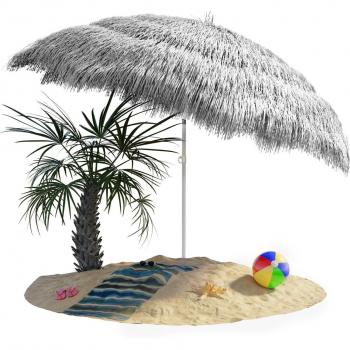 Parasol Hawaii Gris Claro 1.6m Inclinable con Protección UV30+