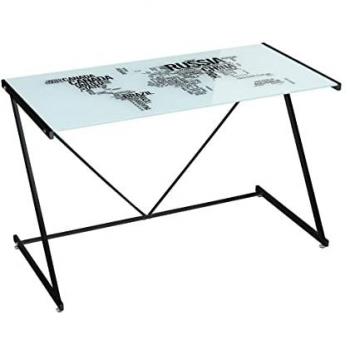 Escritorio de cristal negro moderno Lola Home 75x120x60 cm