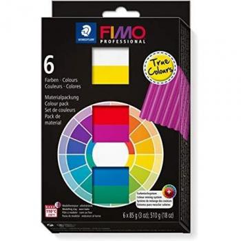 Set de Pasta para Modelar FIMO PROFESSIONAL Colores Verdaderos - 6 Bloques de 85g