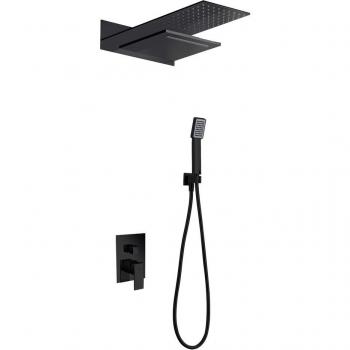Conjunto de ducha empotrado Rodas Imex en elegante acabado negro mate