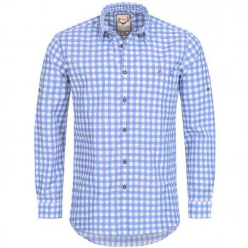 Camisa Tradicional Franzl de Stockerpoint, a cuadros, ajuste moderno, azul claro/blanco