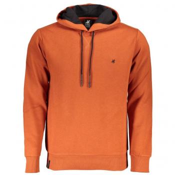 U.S. Polo Assn. Embroidered Brown Hooded Sweatshirt for Men - 3XL