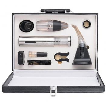 9 pieza kit clásico lujo vino abridor botella abridor regalo Set cerveza vino accesorios Set Pu caso K519A
