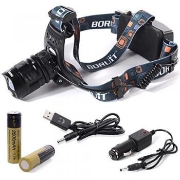 XCSOURCE® 4000LM del CREE XML T2 LED5Mode 4000mAh Escalable de la Linterna Head Lamp Antorcha Lámpara Frontal de Excursión Acampa Luz 2 X 18650 4000mAh Batería Recargable + Cargador de Coche + Cable USB LD419