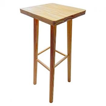 Taburete de Madera Cuadrado Acan Tradineur 69,3 x 26,8 x 26,8 cm con Reposapiés para Bar, Restaurante y Cocina