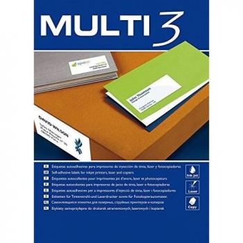 Apli - Etiquetas adhesivas multi3 para inkjet laser y fotocopiadoras cantos rectos 100 hojas 105 x 35mm