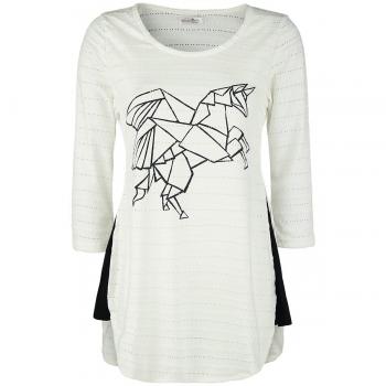 Einhorn Unicornio Pointelle Unicorn Manga Larga Mujer Blanco M