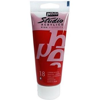 Pintura Acrílica Pebeo Studio 100 ml Carmin Naphtol