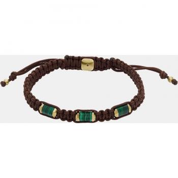 Pulsera de hombre Fossil JF04563710 de nailon, acero y malaquita ALL STACKED UP