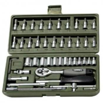 Juego de Llaves Vaso Profesional Sifer 46 Piezas 1/4 T22246
