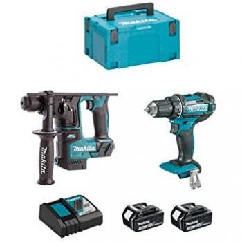 Kit Makita MPK18223A - Taladro DDF482 + Martillo DHR171 + 2 Baterías de 3.0 Ah + Cargador DC18RC + Maletín MAKPAC 3