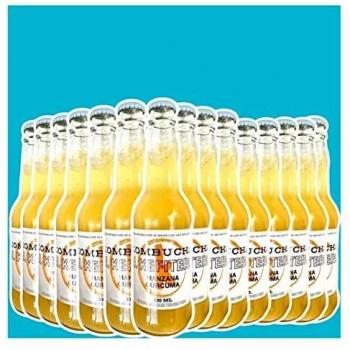 Pack 15 botellas de 330ml Kombucha El Kefitero sabor manzana y curcuma 15x330ml