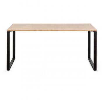 Escritorio Miliboo de contrachapado de roble con patas de metal negro 160 cm opal