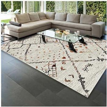 Alfombra Bereber Étnica Crema 120x170 cm - Estilo Marruecos - Polipropileno