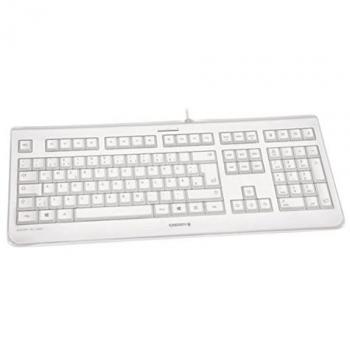 Teclado USB QWERTY Inglés del Reino Unido Cherry KC 1068, Impermeable y Fácil de Desinfectar, Color Gris