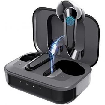 Auriculares Inalámbricos, Auriculares Bluetooth 5.1 con Reducción de Ruido, Cascos Inalámbrico Bluetooth con Micrófonos Duales, Graves Intensos, Hablar Claro, 30 Horas de Tiempo de Reproducción