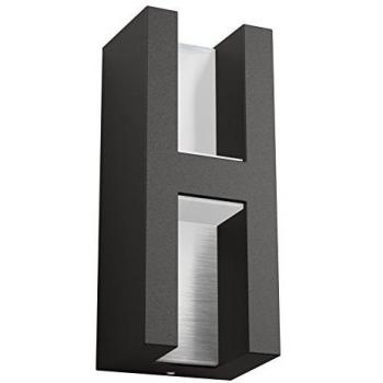 Philips myGarden Shadow - Aplique negro de aluminio con LED integrado y garantía de 5 años, iluminación exterior