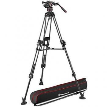 Kit profesional de vídeo Manfrotto con trípode de carbono Fast Twin 645 y cabezal fluido Nitrotech 608, carga máxima 14 kg