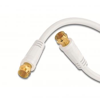 Cable de conexión Satélite SONERO, 10 m, con enchufe F, color blanco