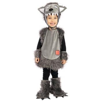 Disfraz de Lobo Peludo con Capucha para Bebé y Niños