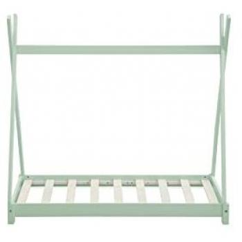 Cama Infantil Tipi Tomas Menta 70x140 cm con Estructura de Madera de Pino y Listones de Contrachapado