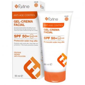 Farline Gel-Crema Facial Antiedad SPF50+ Con Color, 50 ml