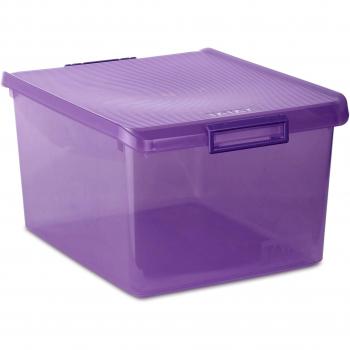 Tatay Caja Almacenaje Multiusos con Tapa, 35 L de Capacidad, Con Asas, de Polipropileno, Libre de BPA, morado, Medidas 38 x 48 x 26 cm