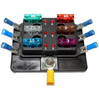 Coche Portafusibles 6 plano de fusibles con ledes, incluye fusibles