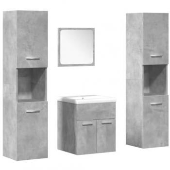 Set de muebles de baño 5 piezas gris madera hormigón multicapa