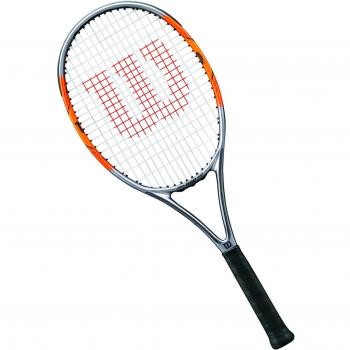 Wilson Raqueta de tenis unisex, Para jugar en todas las áreas, Para jugadores aficionados, Nitro 100, Medida 2, Plata/Naranja, WRT32440U2
