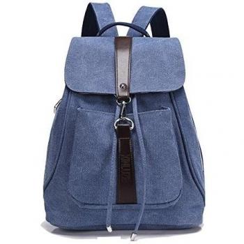 Minetom Lona Backpack Mochilas Escolares Mochila Escolar Casual Bolsa Viaje Moda Estilo De La Señora Mujer Azul One Size