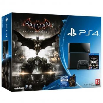 Consola PlayStation 4 - Negro Azabache + Batman Arkham Knight - Reacondicionada - Buen Estado