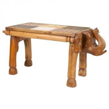 Mesa de centro WANDERLUST DECO de madera y metal marrón 71x30x37h cm estilo Artesanal