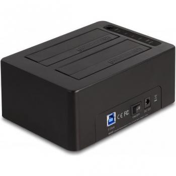 Estación de acoplamiento USB 3.0 dual DeLOCK 64187 para HDD/SSD de 2.5'' y 3.5'' con funciones de copia y borrado