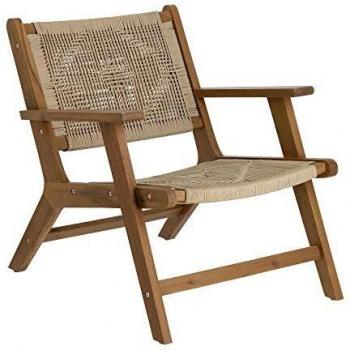Kave Home - Sillón Geralda Madera Maciza Acacia con Acabado Oscuro FSC 100%