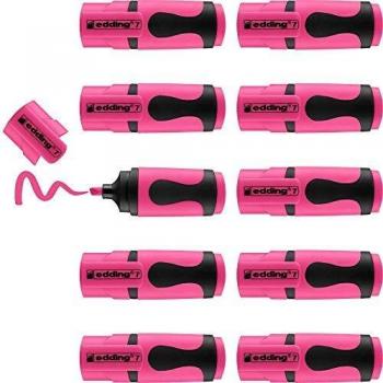 Marcadores Edding 7 Mini Rosa Neón (10 unidades, punta biselada 1-3 mm)