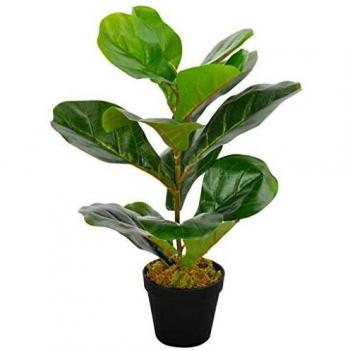 vidaXL Planta artificial ficus con macetero 45 cm verde