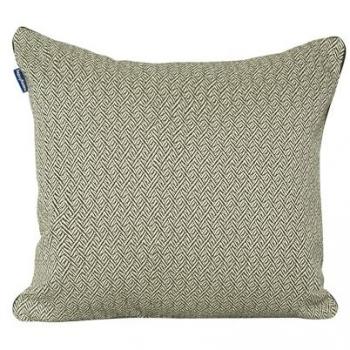 Funda de Cojín Decorativo Herringbone 60x40 cm Verde Oliva - 86% Algodón, 14% Poliéster