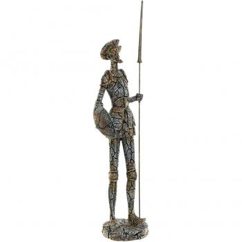 Figura Decorativa de Resina Quijote Envejecido Marrón - Elegancia y Tradición en Tu Hogar