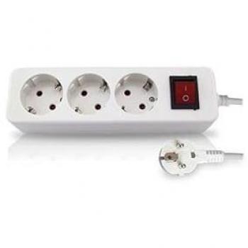 Base Múltiple Mega 3T con Interruptor y Cable de 3 Metros (3 Enchufes, 3x1.5mm)