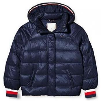 Tommy Hilfiger High Shine Puffer Chaqueta, Azul