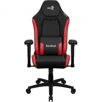 Aerocool Crown XL Silla Gaming Ergonómica Roja, Cuero Sintético AeroSuede, Reposabrazos 2D Ajustables, Cojín Lumbar, Respaldo Reclinable