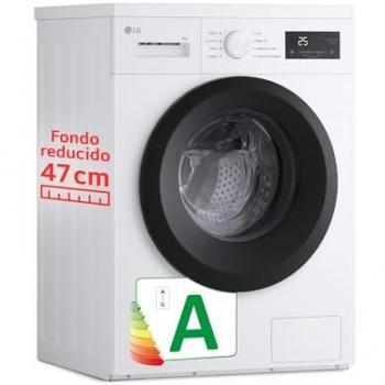 Lavadora LG F4A10S8NWK, 8kg, 1400rpm, Clase A, Fondo Reducido 47cm, Inverter, Wifi, Vapor, 8 Programas