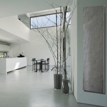Radiador eléctrico de piedra natural color pizarra 1200W 200x50 cm vertical