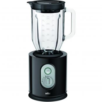 Braun JB5160BK Identity - Batidora de Vaso Negra, 1000W, Jarra de Cristal de 2 Litros con Control Electrónico de Velocidad