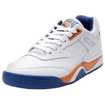PUMA Unisex Adults Palace Guard Trainers, White-Jaffa Orange-Galaxy Blue, 8 UK