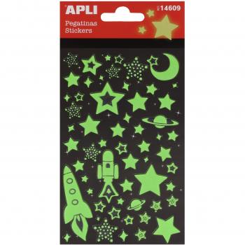 APLI Kids- Bolsa de pegatinas estrellas luminiscentes