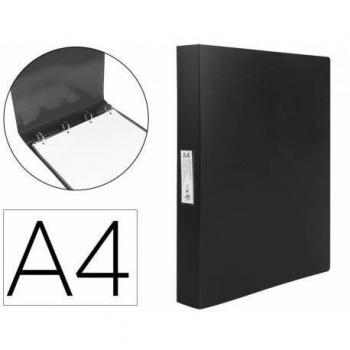 Carpeta Liderpapel 4 Anillas 25mm Polipropileno DIN A4 Negro