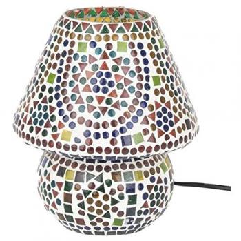 Lámpara de Mesa Árabe Multicolor en Forma de Seta - 23x20x20cm - Mosaico de Vidrio